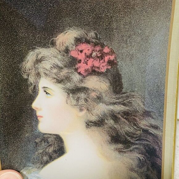 Asti Glass Pin Vanity Ring Dish Small Tray Edwardian Victorian Woman Portrait - Picture 3 of 7